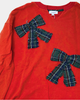 Christmas Plaid Bow Mineral Wash Sweatshirt