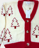 Tree Embroidered Contrast Sweater Cardigan