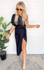 Look & Listen Black Drape Dress* | FINAL SALE