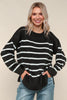 Loose Fit Pullover Stripe Sweater Knit Top | HAPTICS *NASHVILLE LIVE PREORDER