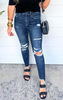 High Rise Ankle Skinny Denim Jeans - Mica **30A OCTOBER LIVE PREORDER