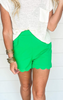 Scalloped Hem & Pleated Shorts - Kelly Green | FINAL SALE