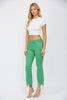 Light Green High Rise Crop Flare Denim Jean | MICA