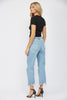 Mica 90's Vintage Crop Flare Denim Jeans