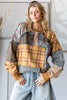 Washed Plaid Mix Patchwork Top