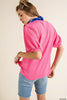 Hot Pink Bubble Sleeve Top