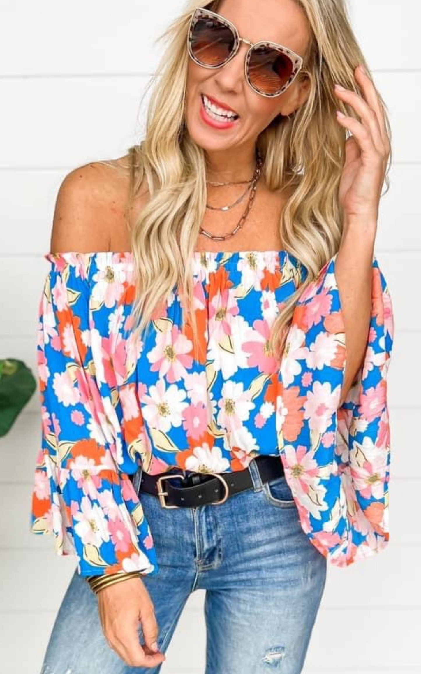 Blossoming Emotion Off The Shoulder Blouse**