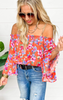 Blossoming With Joy Off The Shoulder Floral Blouse | Orange