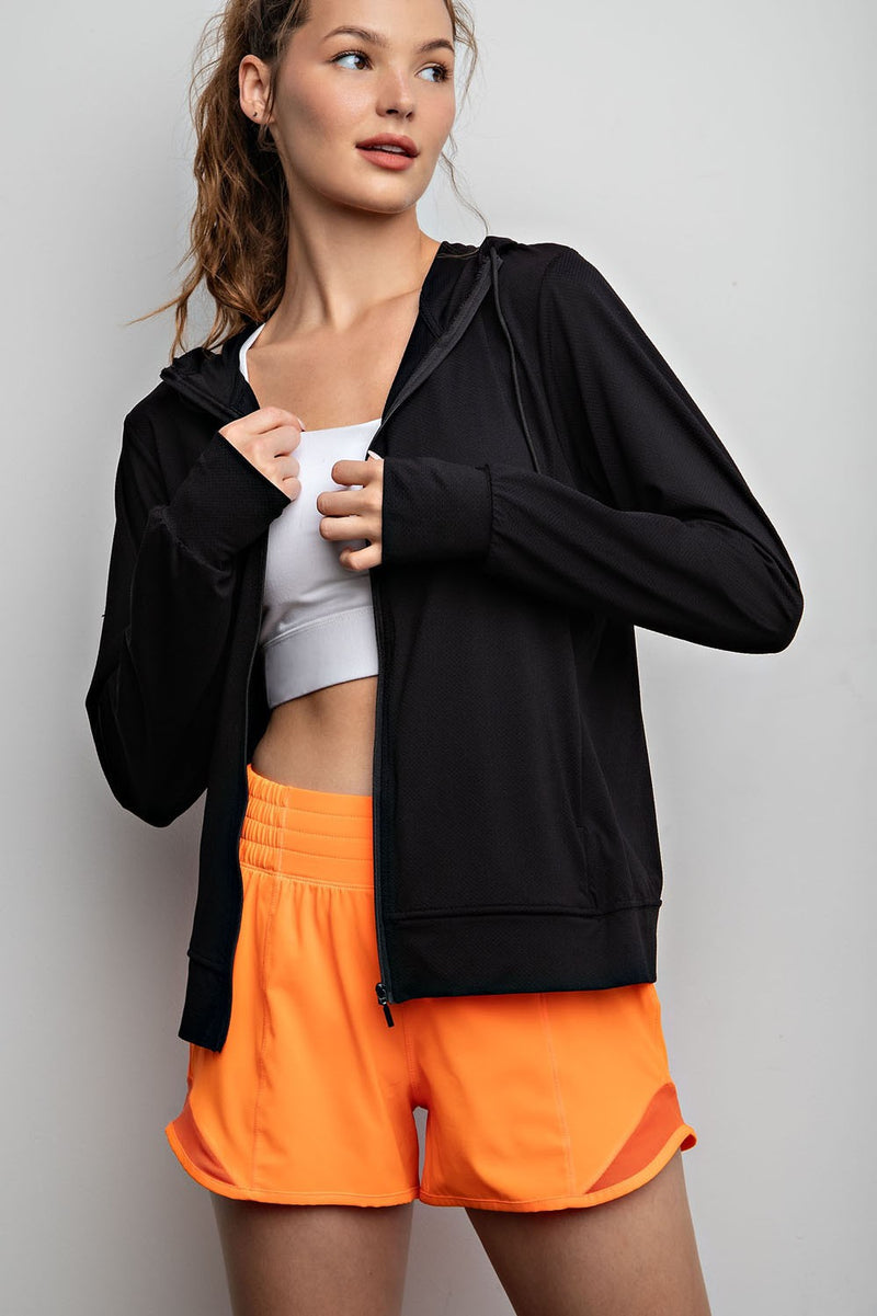 Quick Dry Exercise Hooded Jacket | Rae Mode