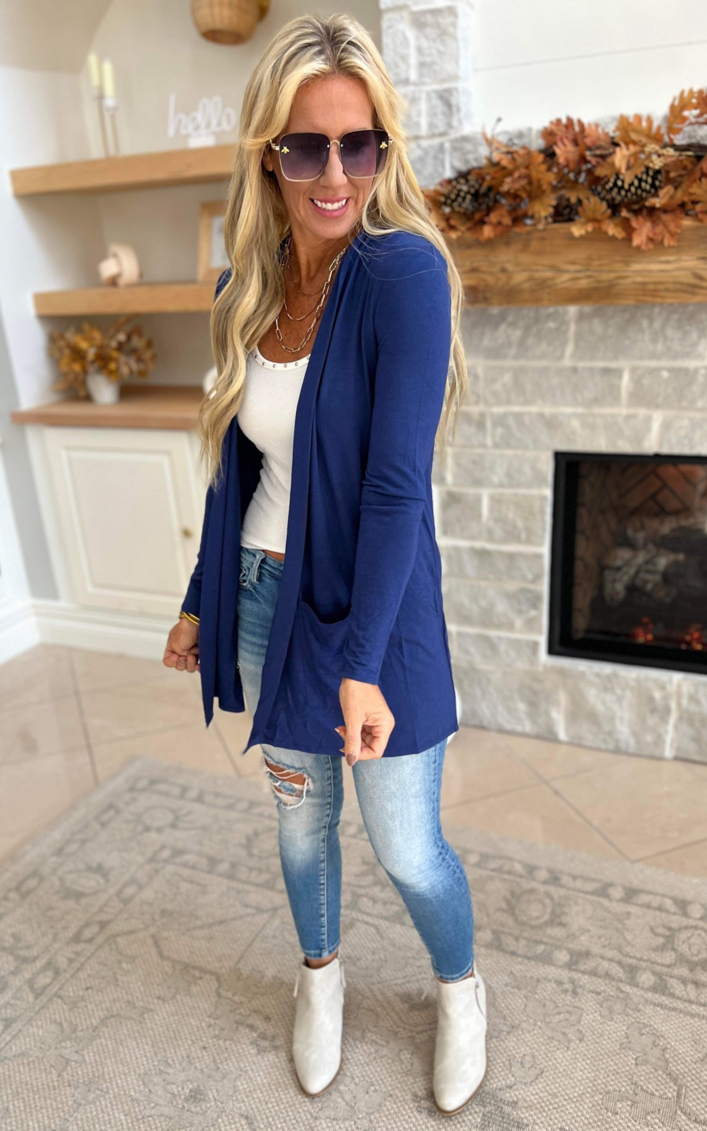 slouchy navy cardigan 