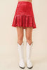 Sequin Fringe Ruffle Sequin Holiday Skirt