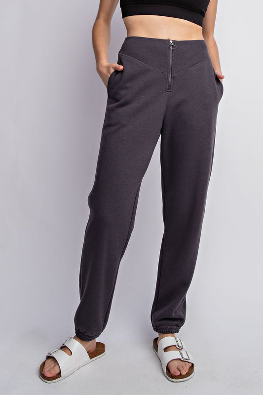 Fleece French Terry Zip Up Sweatpants | RAE MODE