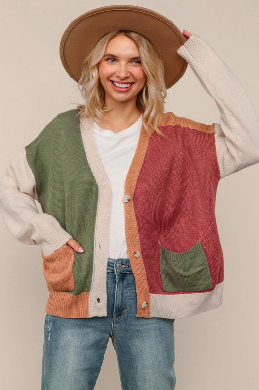 Color Block Sweater Cardigan | HAPTICS *NASHVILLE LIVE PREORDER