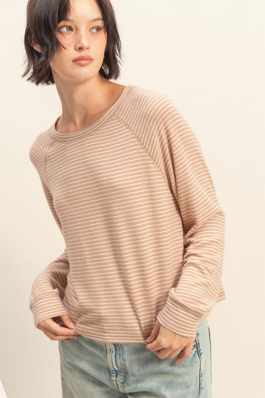 Striped Raglan Long Sleeve Top (3 COLORS) | HYFVE *LA LIVE PREORDER