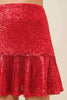 Sequin Fringe Ruffle Sequin Holiday Skirt