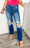 DISTRESSED LOOSE FIT STRAIGHT LEG JEANS - RISEN