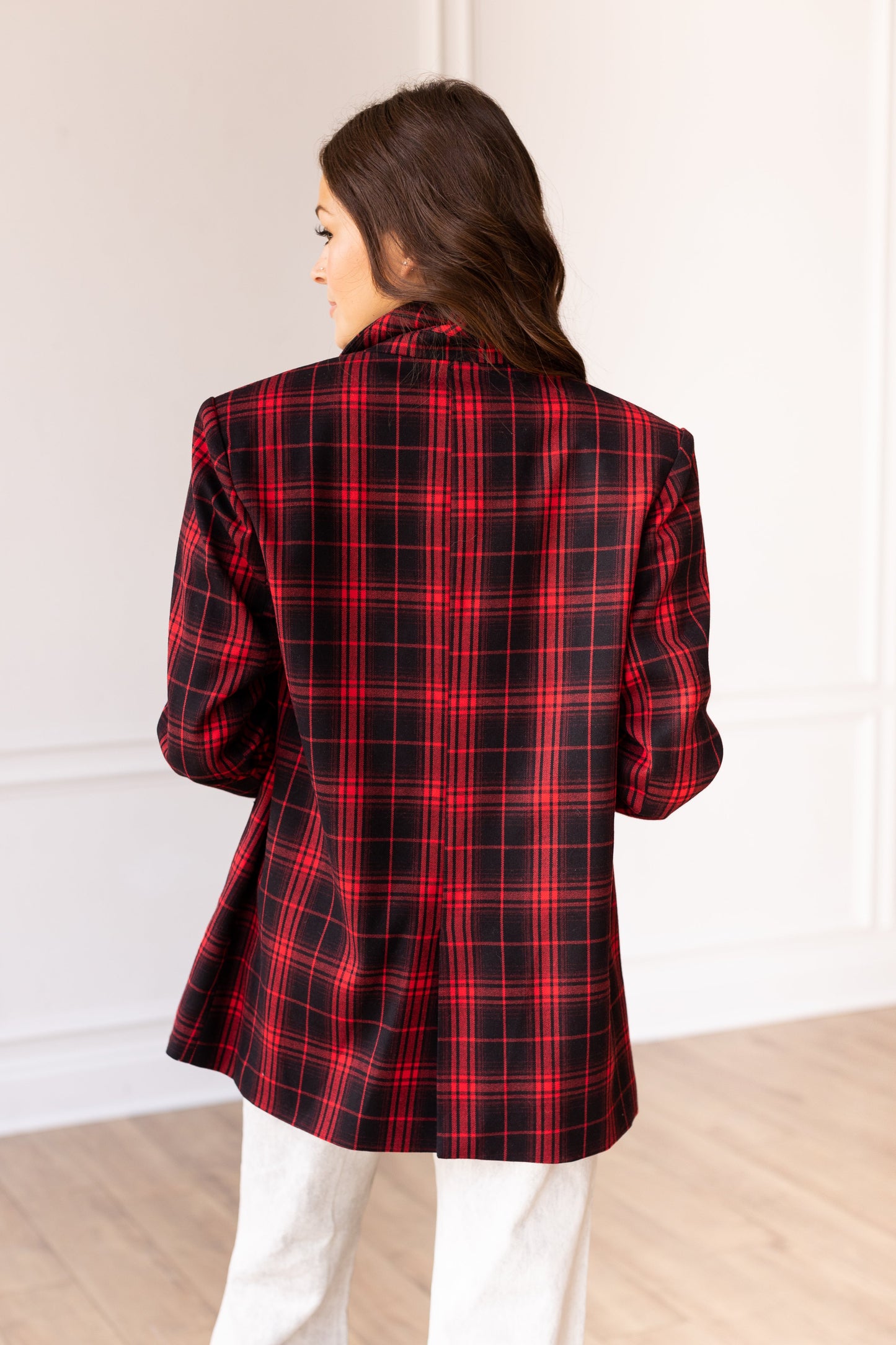 Plaid Perfection Blazer Black/Red