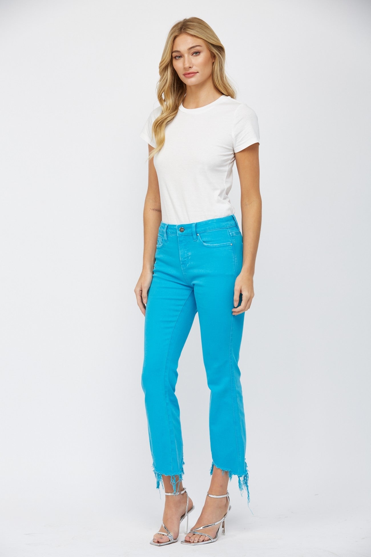 MICA - HIGH RISE CROP FLARE DENIM JEANS -DEAL-COUPON EXCLUDED