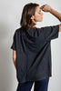 Mineral Wash Short Sleeve Keyhole Top | Rae Mode