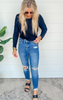 Mid Rise Crop Denim Skinny Jeans | Mica