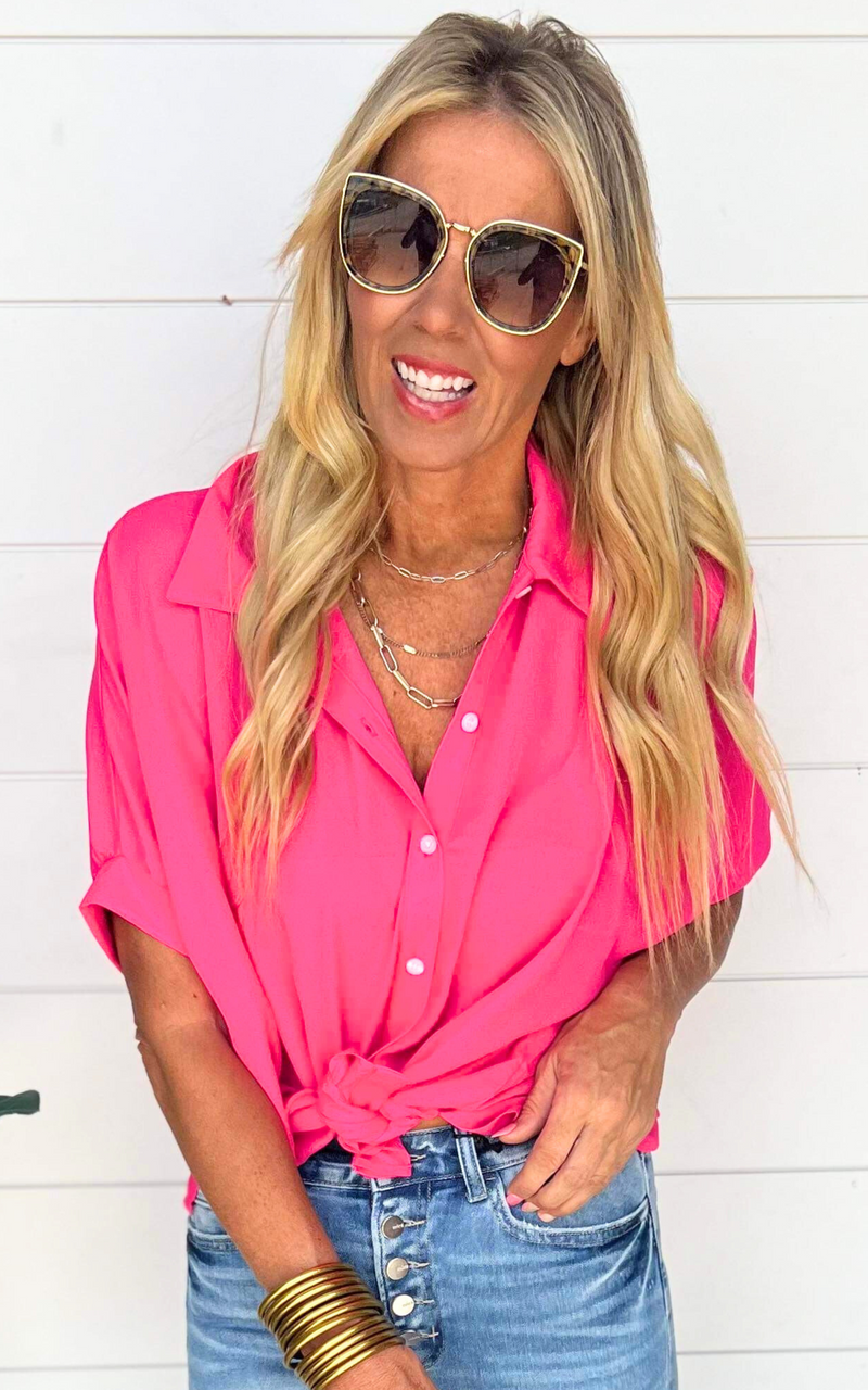 Oversized Button Down Sheer Top | FINAL SALE