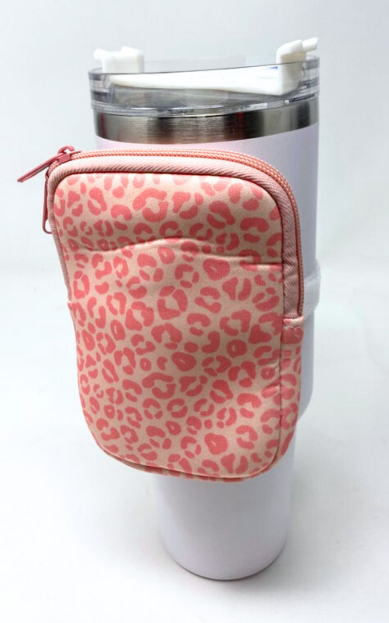 Pink Leopard Tumbler Bag for 40oz Tumbler