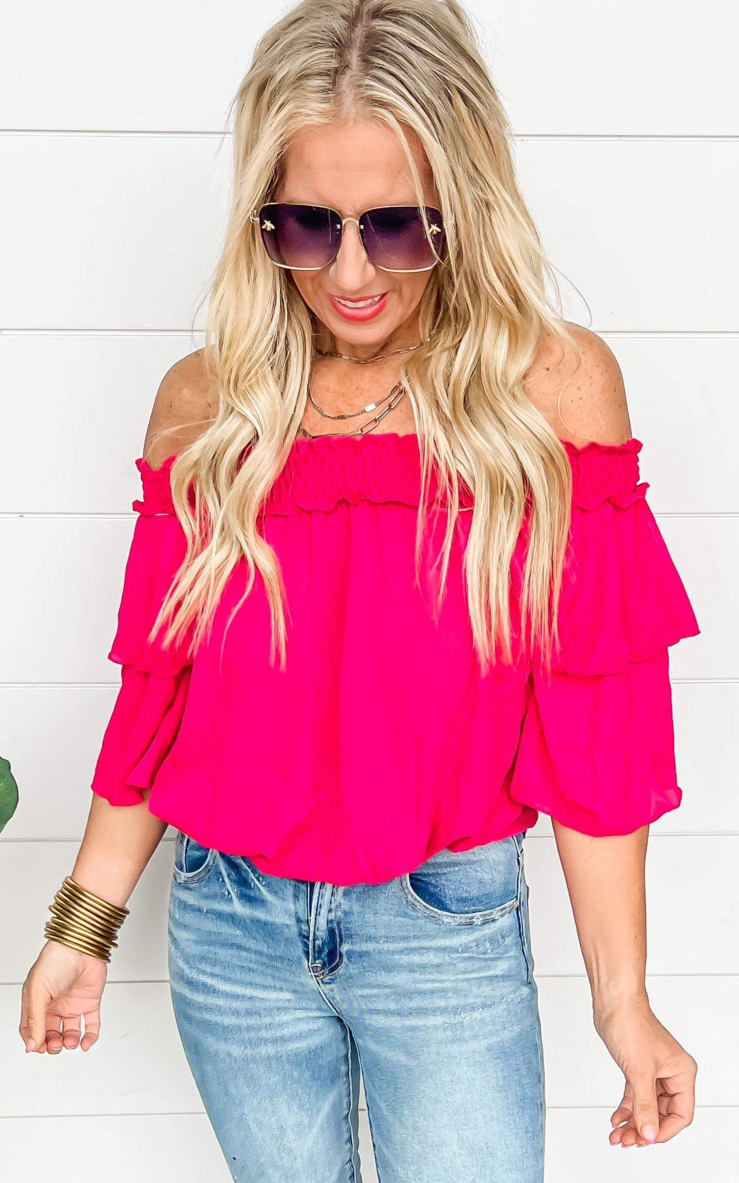 Hey Honey Off Shoulder Top