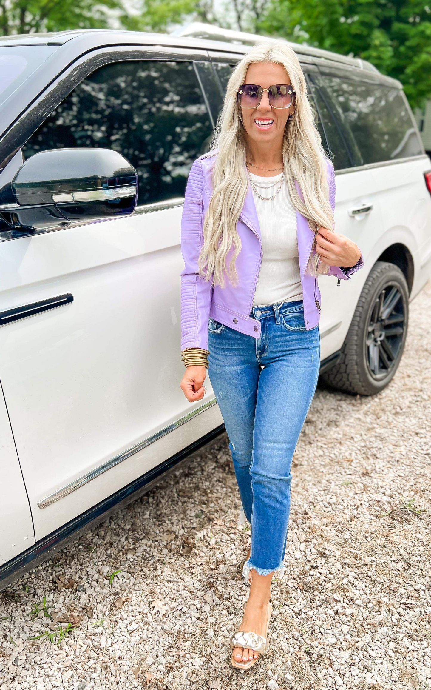 Forever Happier Lavender Vegan Jacket