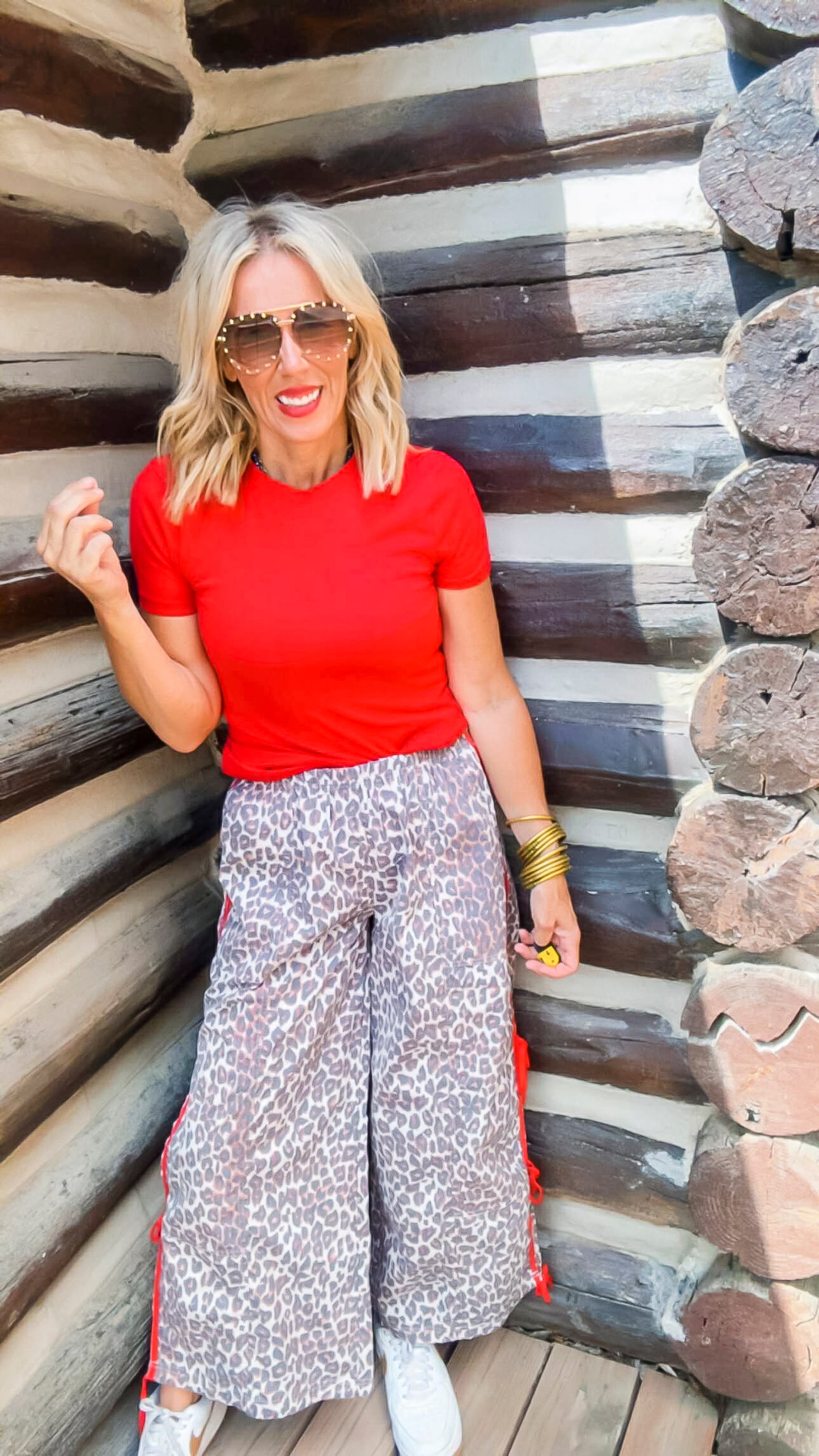 Leopard Print Loose Fit Jogger Track Pants