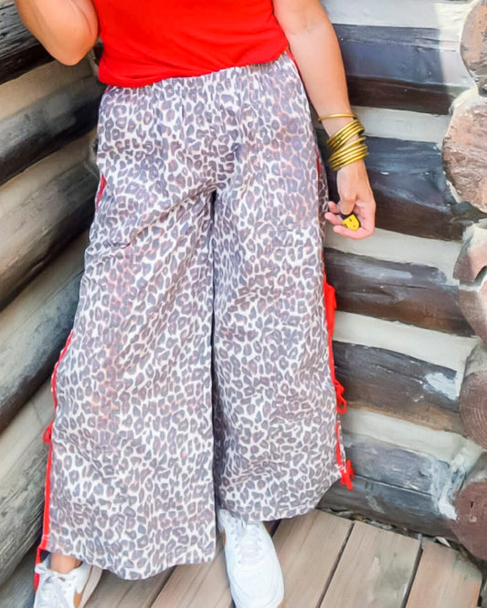 Leopard Print Loose Fit Jogger Track Pants
