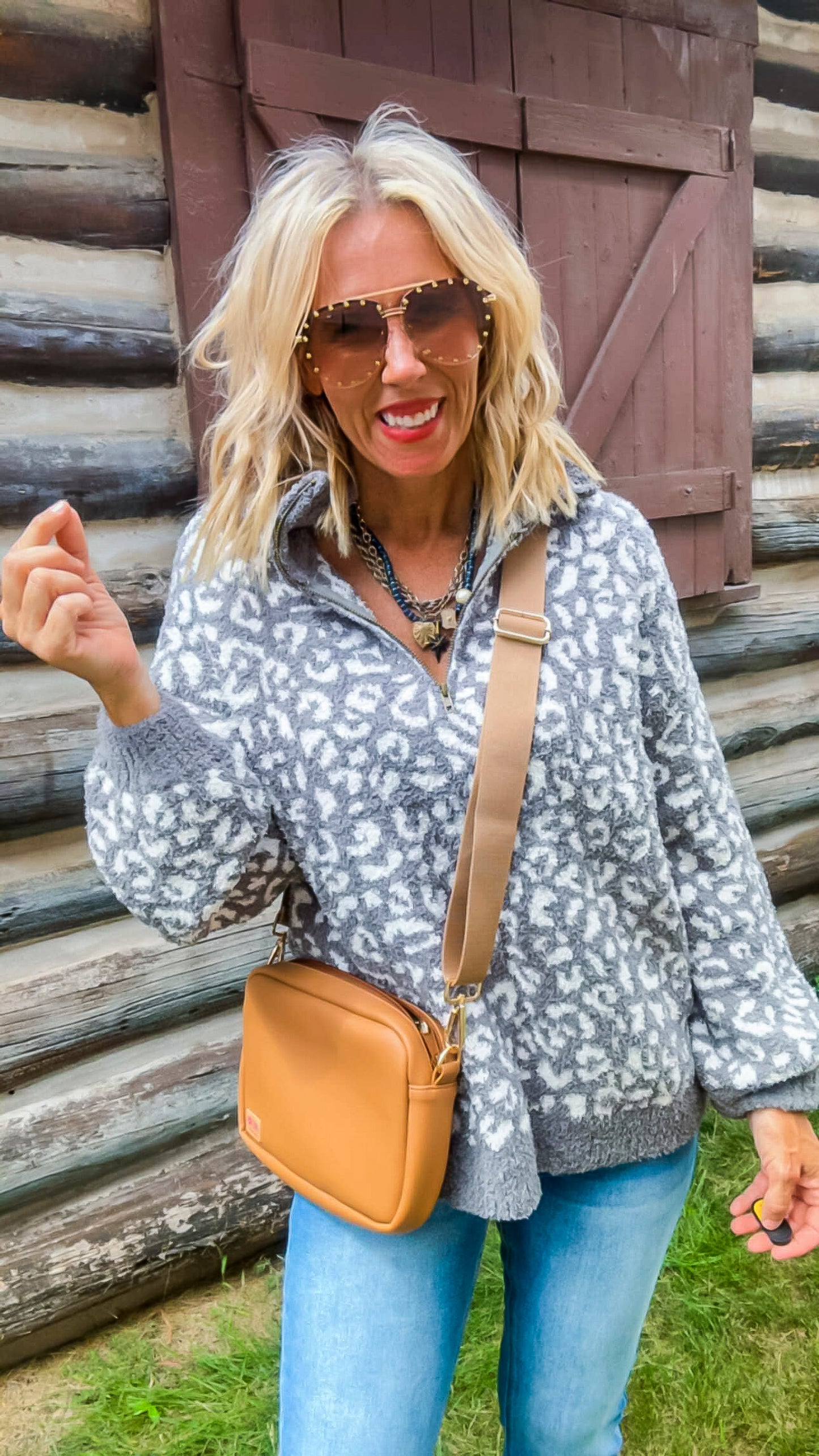 Cheetah 1/2 Mock Neck Dreamer Pullover | Salty Wave (3 COLORS)