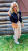 Striped Down Line Pants With Pockets