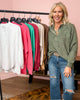 Brushed Melange Hacci Oversized Henley Sweater (9 COLORS) | ZENANA *LA LIVE PREORDER