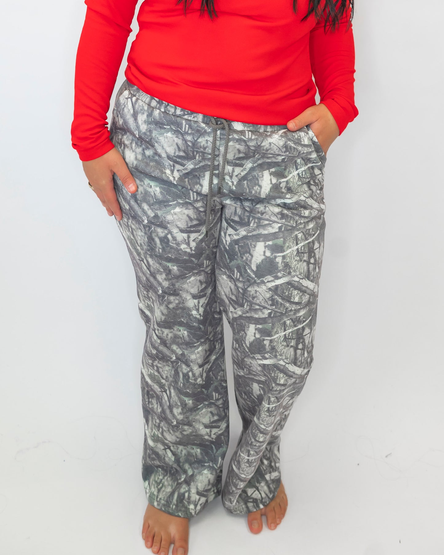 Fleece Mid Rise Camo Stright Leg Pants (2 COLORS) *DEAL*