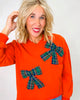 Christmas Plaid Bow Mineral Wash Sweatshirt