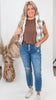 Ivory Full-zip Reversible Plaid Puffer Vest *DEAL*