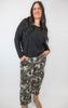 Camo High Rise Ankle Barrel Double Roll Up Pants | RISEN