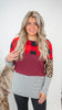 Buffalo Plaid & Leopard Colorblock Top