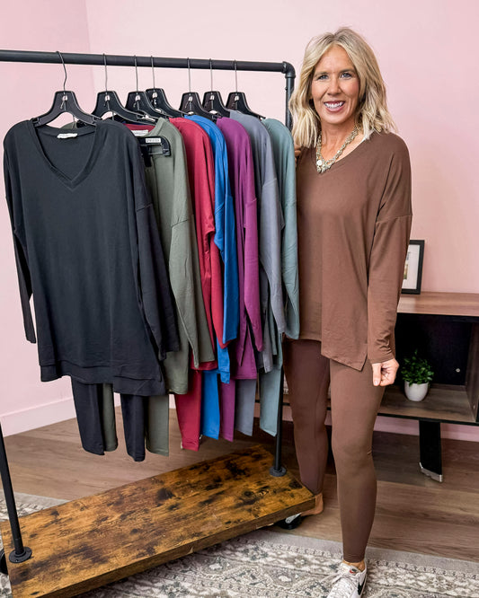 Brushed Dty Microfiber Loungewear Set (8 COLORS) | ZENANA *LA LIVE PREORDER