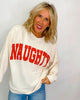 "Naughty" Cloud Knit Long Sleeve Graphic Top