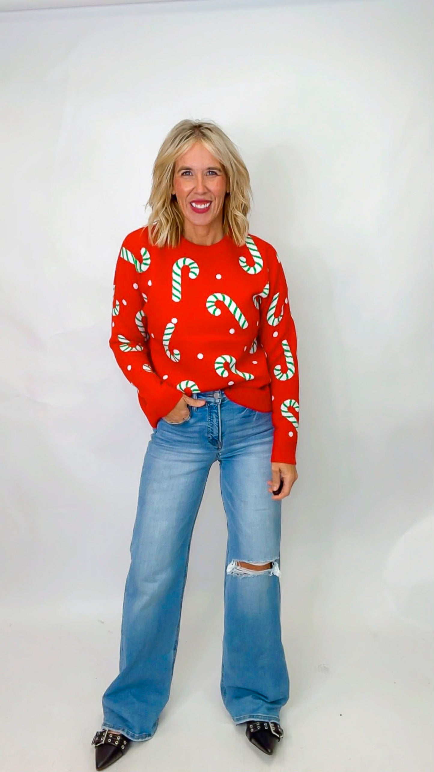 Christmas Candy Cane Sweater ( 3 Colors)