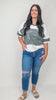 French Terry Camouflage Print Loose Fit Top