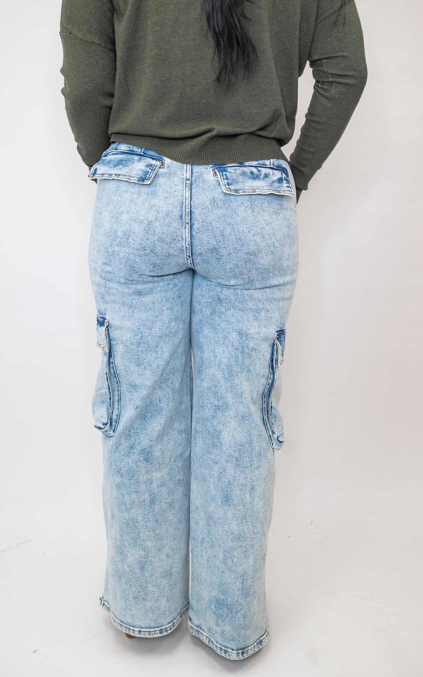 High Rise Wide Leg Flare Denim Jeans