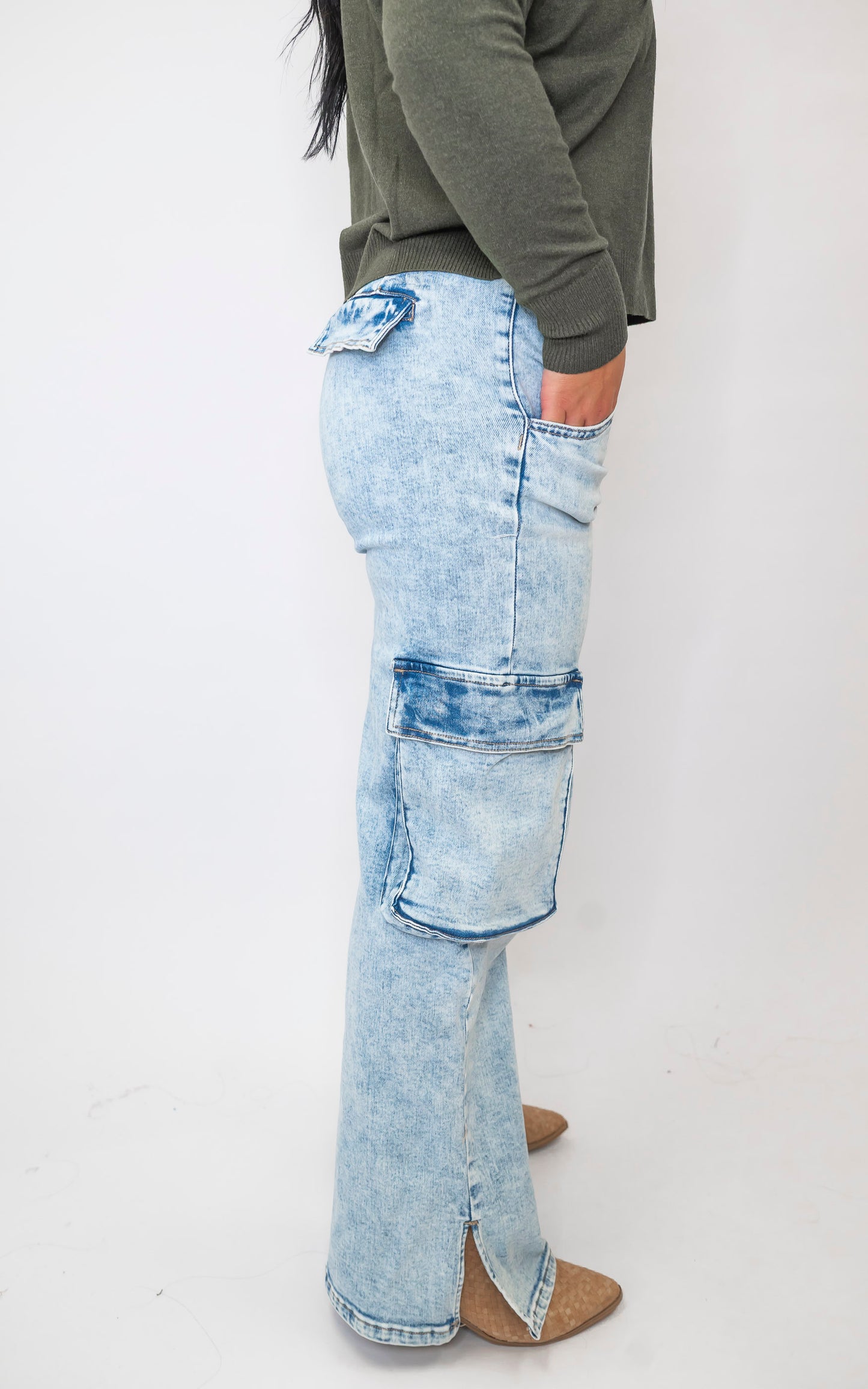 High Rise Wide Leg Flare Denim Jeans