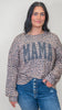 Long Puff Sleeve Animal Print Top