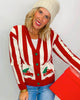 Christmas Truck Pocket Stripe Cardigan