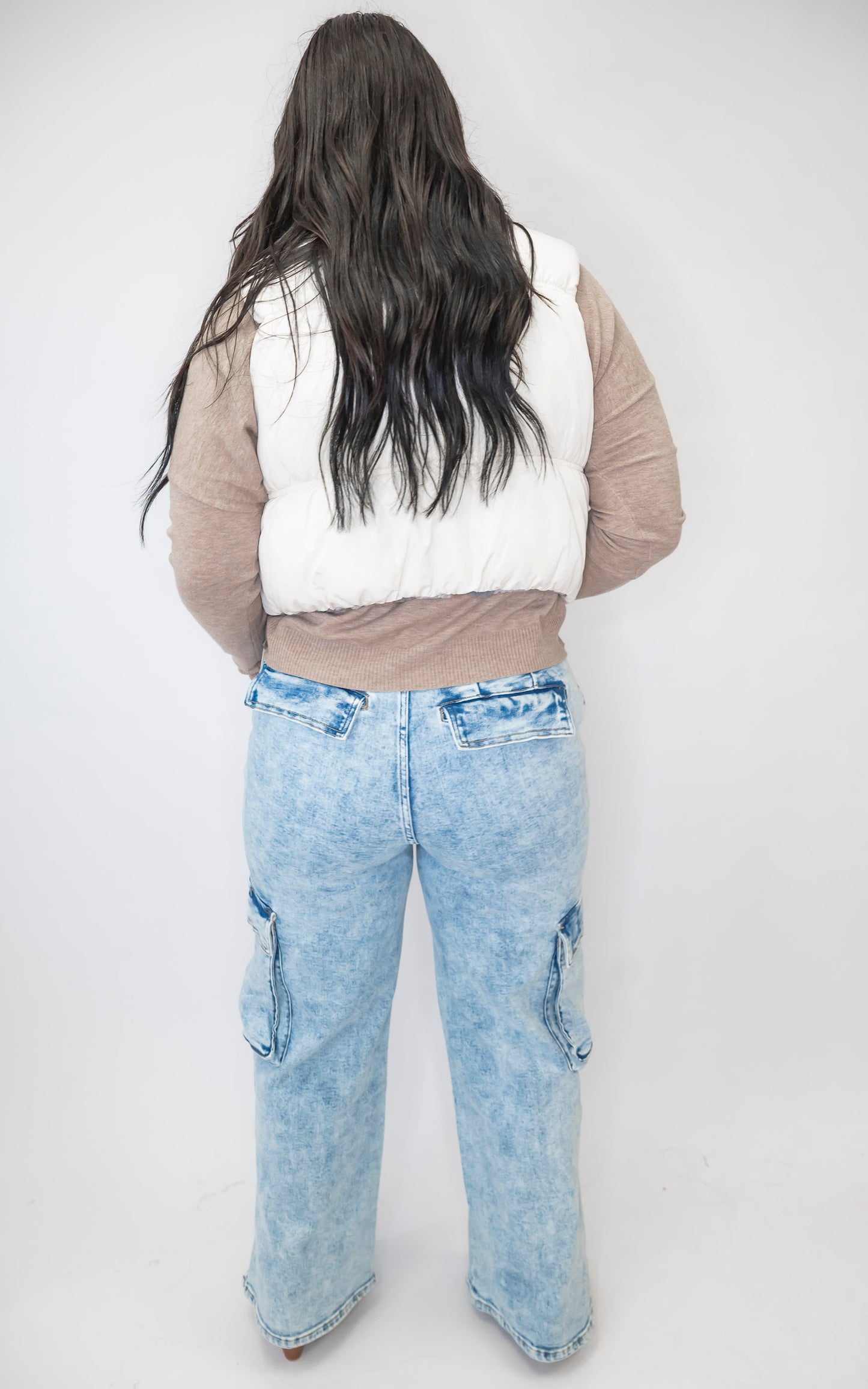 Ivory Full-zip Reversible Plaid Puffer Vest *DEAL*