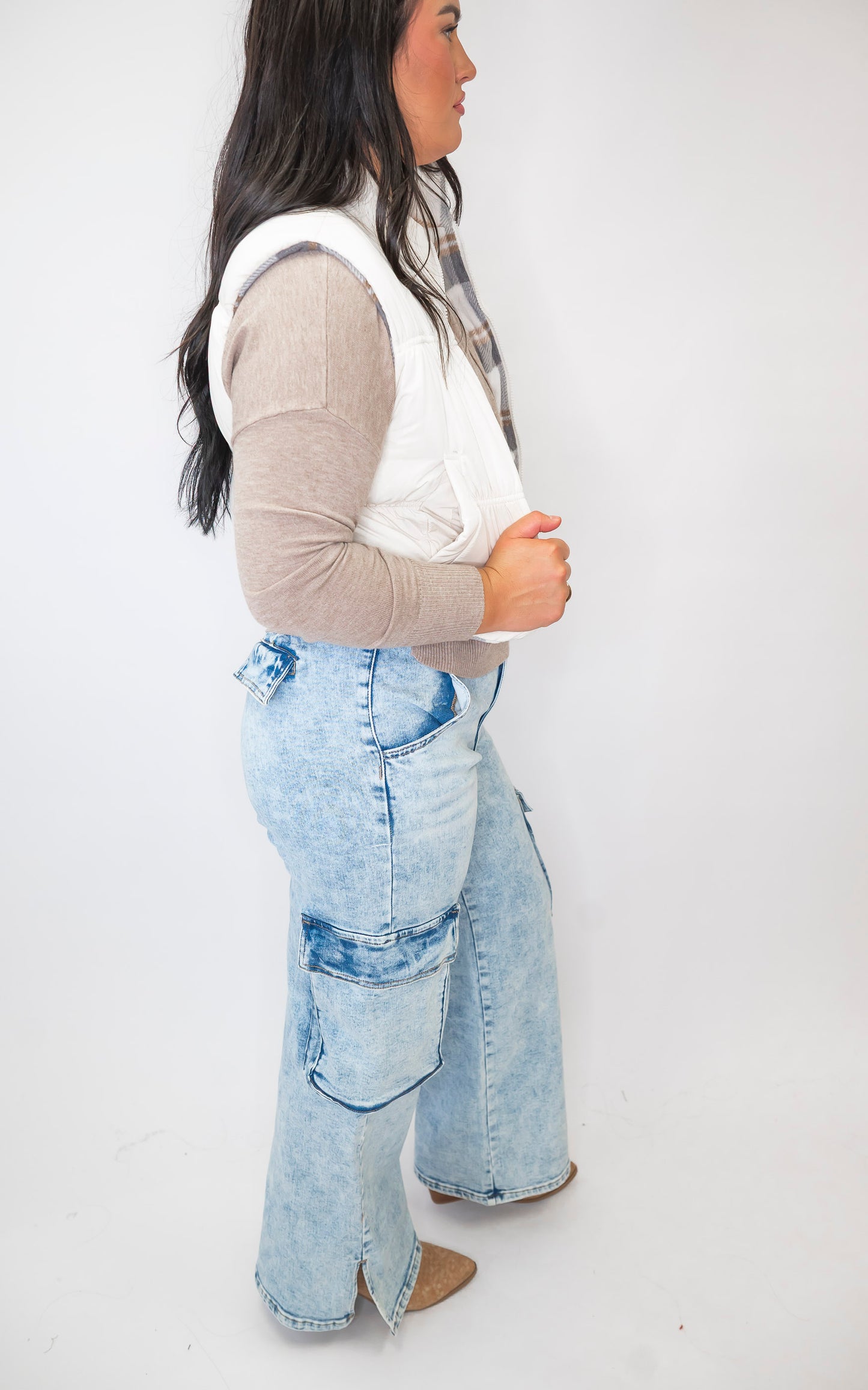 High Rise Wide Leg Flare Denim Jeans