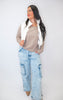 Ivory Full-zip Reversible Plaid Puffer Vest *DEAL*