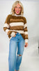 Turtle Neck Striped Sweater Top